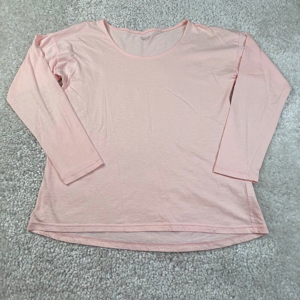 Garnet Hill Organic Cotton Sleep Shirt Light Pink
